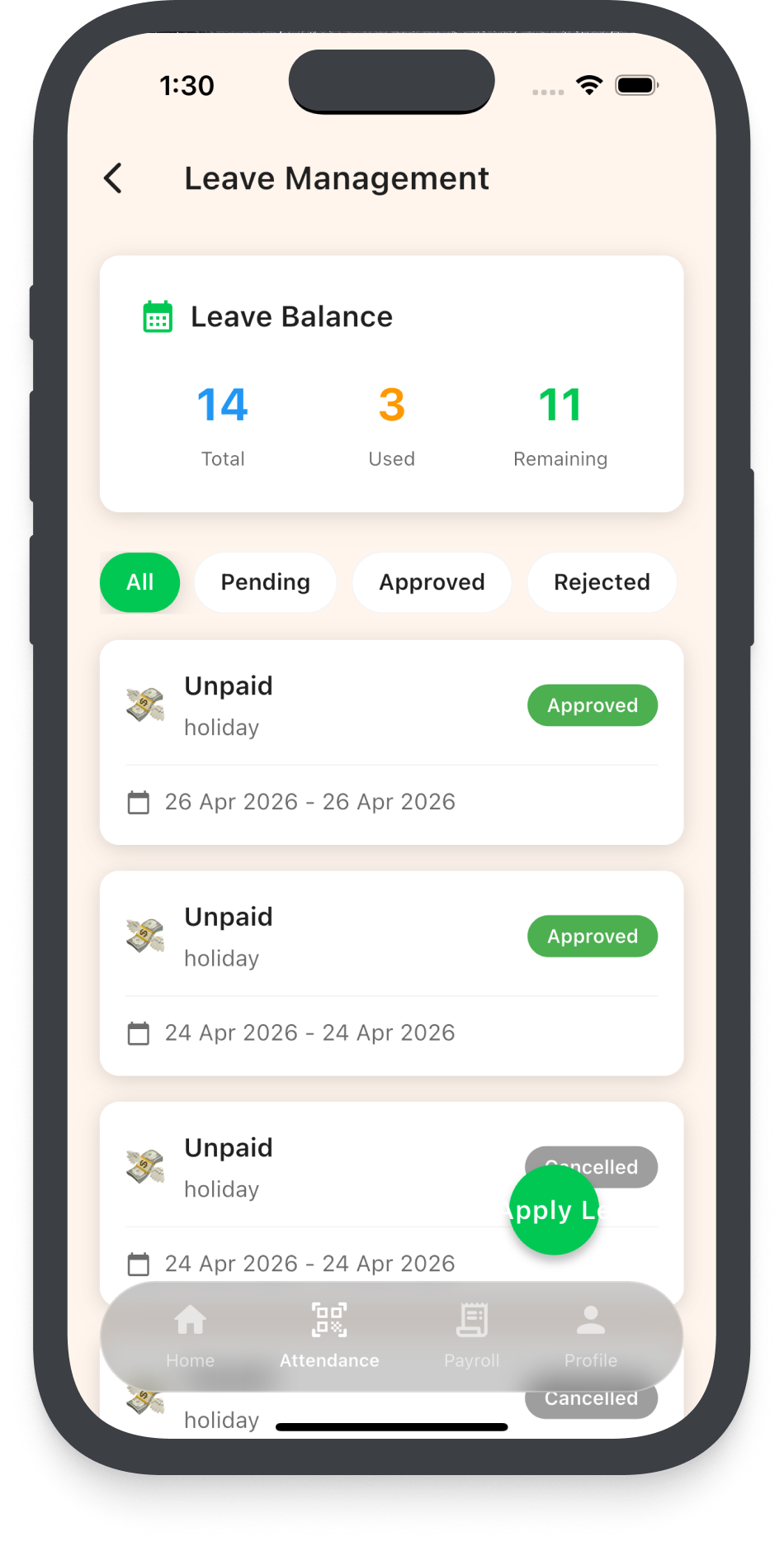 staffs.id mobile app — Attendance Tracking: Clock in with ease